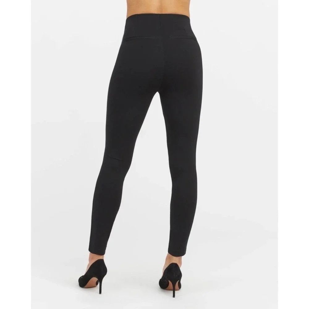 Spanx The Perfect Piped Skinny Ankle Pant Side Stripe‎ Black White Womens XL